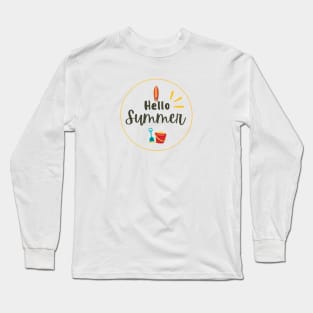 Hello Summer Beach Surf Long Sleeve T-Shirt